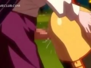 Manis 3d anime si rambut merah mendapat panas badan diisi dengan air mani